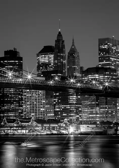 New York Skyline At Night Wallpaper Black And White