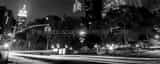 Panoramic The Empire State Building at Night black and white Pictures