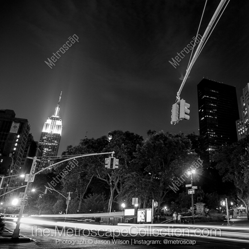 The Empire State Building at Night -- New York City Black and White Photography