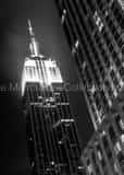 Vertical The Empire State Building at Night Framed Photos
