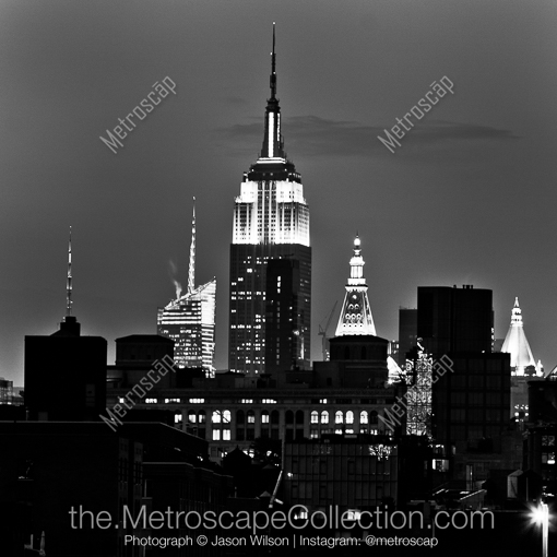 New York City Skyline from Nolita -- New York City Black and White Photography