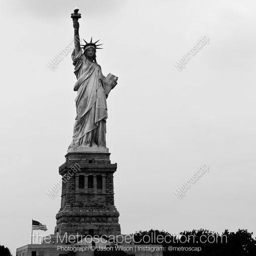 New York City Black and White Photography of The Statue of Liberty on top of Fort Wood The Statue of Liberty on top of Fort Wood -- New York City Black and White Photography