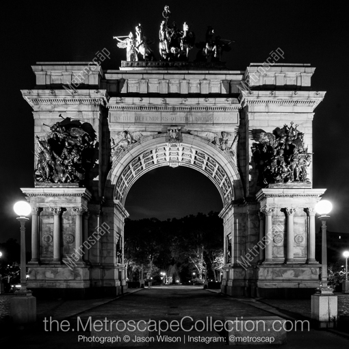 New York City Black and White Photos of The Grand Army Plaza Arch at Prospect Park in Brooklyn The Grand Army Plaza Arch at Prospect Park in Brooklyn -- New York City Black and White Photos