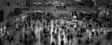 Panoramic Inside Grand Central Terminal at Rush Hour black and white Pictures