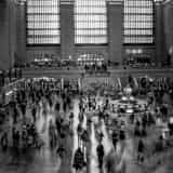 Square Inside Grand Central Terminal at Rush Hour black and white Pictures