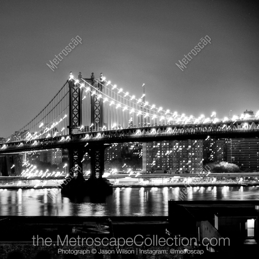 The Manhattan Bridge Over the East River -- New York City Black and White Photography