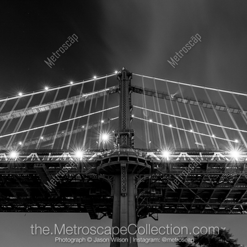 Down Under the Manhattan Bridge Overpass -- New York City Black and White Photography