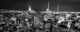 Panoramic Midtown Manhattan and Times Square at Night black and white Pictures