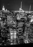 Vertical Midtown Manhattan and Times Square at Night black and white Pictures
