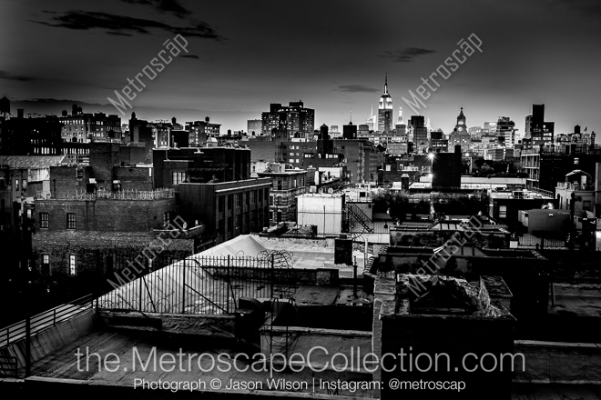 Midtown from Nolita Rooftops -- New York City Black and White Photos