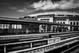 Horizontal New Yankee Stadium from the Train Station black and white Photos
