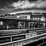 Square New Yankee Stadium from the Train Station black and white Photos