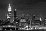 Horizontal New York City at Night black and white Photos