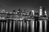 Horizontal The New York City Skyline with the Brooklyn Bridge Framed Photos