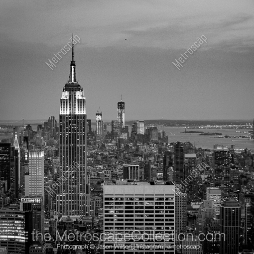 The New York Skyline From Midtown -- New York City Black and White Photography