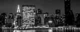Panoramic The New York City Skyline with the UN Building black and white Pictures