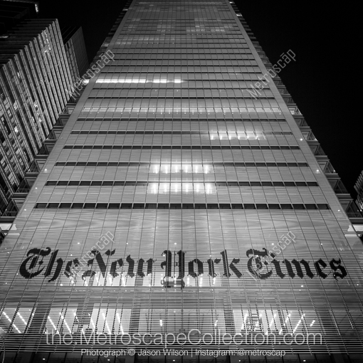 New York City Black and White Photography of The New York Times Building on Eighth Street The New York Times Building on Eighth Street -- New York City Black and White Photography