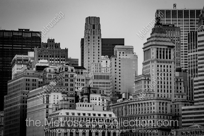 Older Buildings in the Manhattan Financial District -- New York City Black and White Photos
