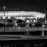 Square Old Yankee Stadium at Night Photography
