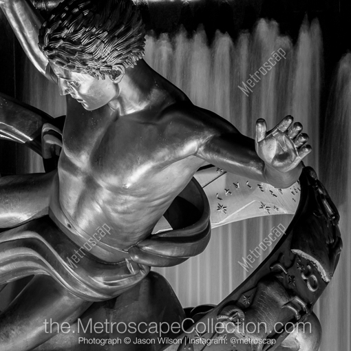 Prometheus at Night -- New York City Black and White Photography