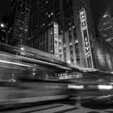Square Radio City Music Hall at Night black and white Pictures