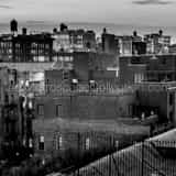 Square Rooftop Water Tanks in Soho and Nolita black and white Pictures