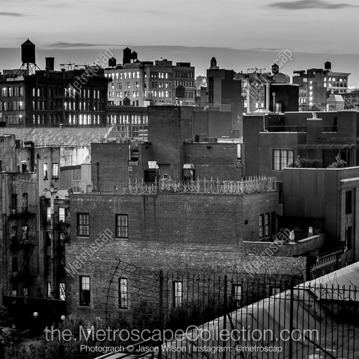 Rooftop Water Tanks in Soho and Nolita -- New York City Black and White Photography