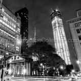 Square St Paul's Church and the Freedom Tower black and white Pictures