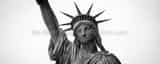 Panoramic The Statue of Liberty in New York City black and white Pictures