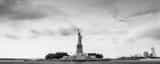 Panoramic The Statue of Liberty and Liberty Island from the New York Harbor Framed Photos