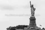 Horizontal The Statue of Liberty on top of Fort Wood black and white Pictures