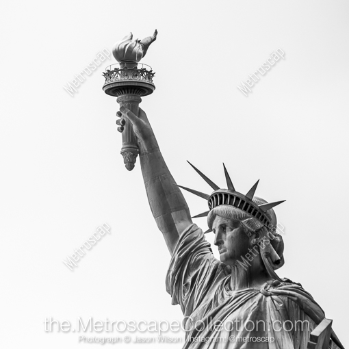 New York City Black and White Photos of The Statue of Liberty Looking out toward the Sea The Statue of Liberty Looking out toward the Sea -- New York City Black and White Photos