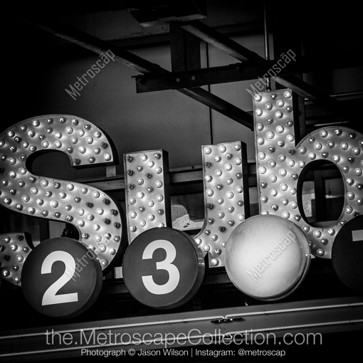 Subway Sign in Times Square -- New York City Black and White Photography
