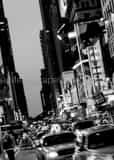 Vertical Taxi Cabs Clog Times Square in New York City Framed Photos