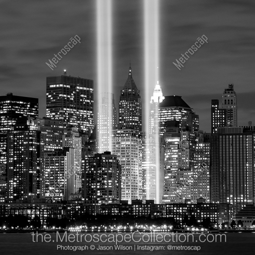 New York City Black and White Photos of The Light Beams from Lower Manhattan on the September 11 Anniversary The Light Beams from Lower Manhattan on the September 11 Anniversary -- New York City Black and White Photos