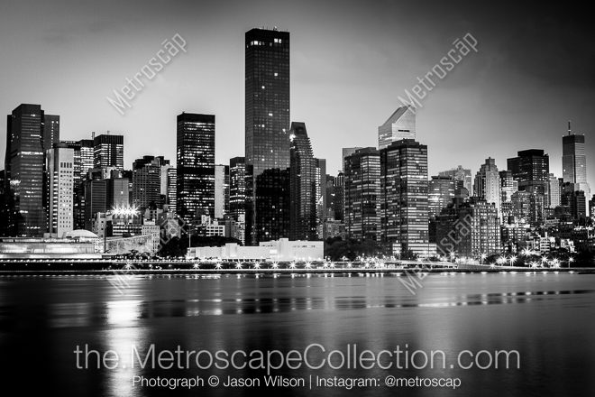The Uptown or Upper East Side Skyline -- New York City Black and White Photos