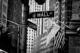 Horizontal Wall Street at Broad in New York City black and white Pictures