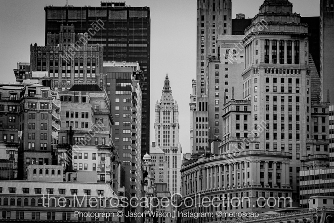 The Woolworth Building in Manhattan -- New York City Black and White Photos