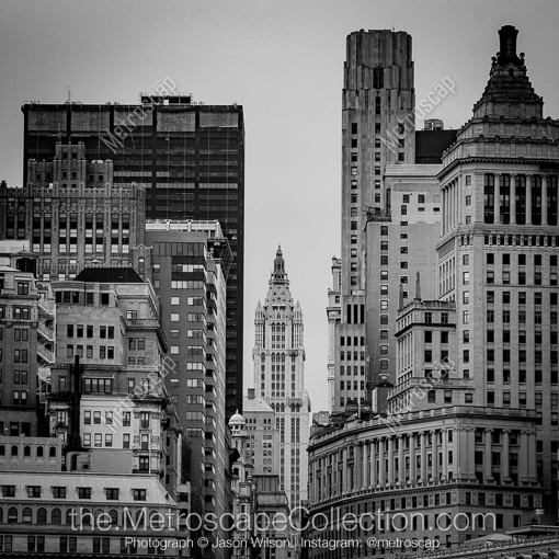 The Woolworth Building in Manhattan -- New York City Black and White Photography