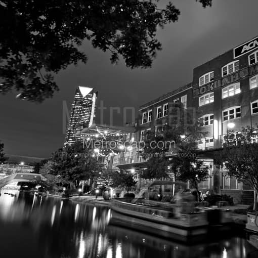 Bricktown Canal -- Oklahoma City Black and White Photography
