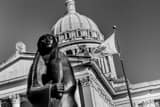 Horizontal A Bronze Squaw outside the Oklahoma Capitol Building Framed Photos