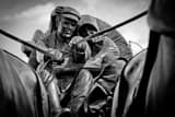 Horizontal A Conestoga Driver in Land Run Sculpture Framed Photos