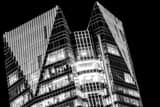 Horizontal The Top of the Devon Energy Tower at Night black and white Pictures