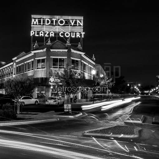 Midtown Plaza Court in Oklahoma City -- Oklahoma City Black and White Photography