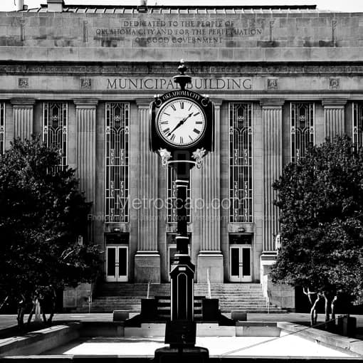 The OKC Municipal Building -- Oklahoma City Black and White Photography