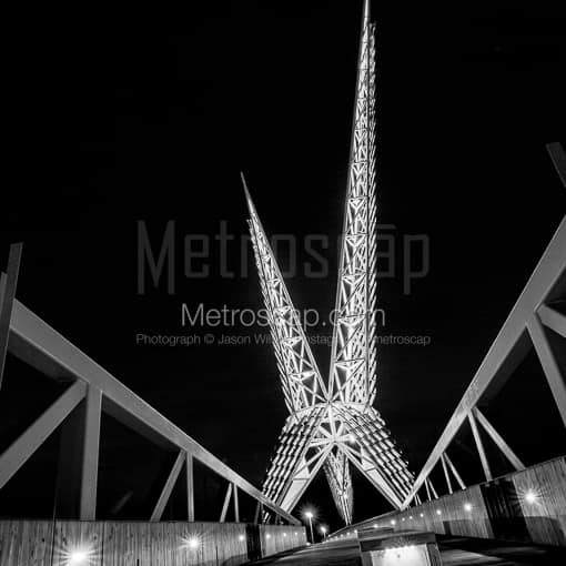 The SkyDance Bridge -- Oklahoma City Black and White Photography