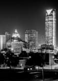 Vertical The Oklahoma City Skyline at Night Framed Photos