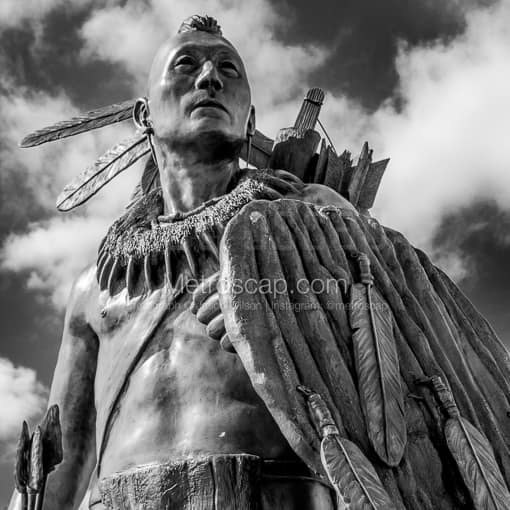 Statue of a Brave -- Oklahoma City Black and White Photography