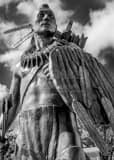 Vertical Statue of a Brave black and white Pictures
