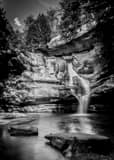 Vertical Cedar Falls in Hocking State Forest black and white Photos
